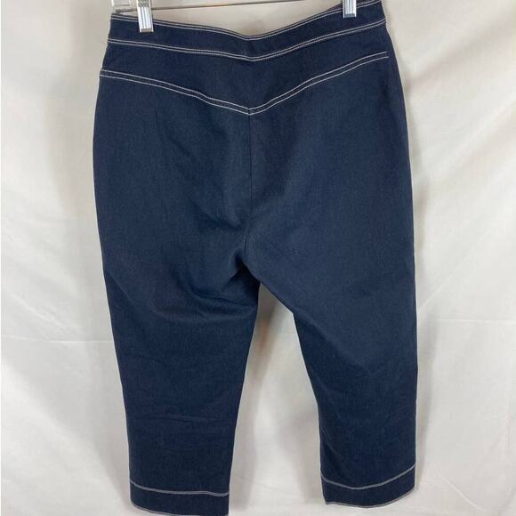 ST John Sport Capri Jeans Dark wash white stitching size 4 - Picture 5 of 5
